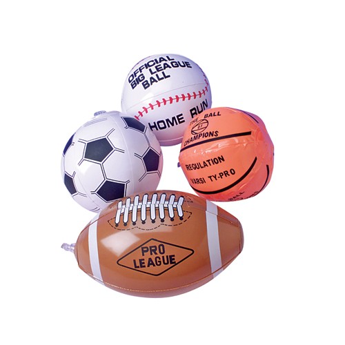 Mini Assorted Sports Ball Inflates<br>6"-1 dozen